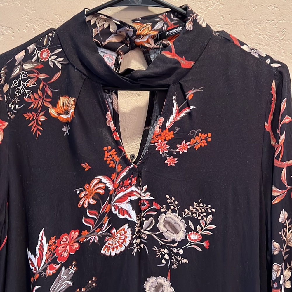 Women’s floral dress long  sleeve high low size oversize fit with pockets Small